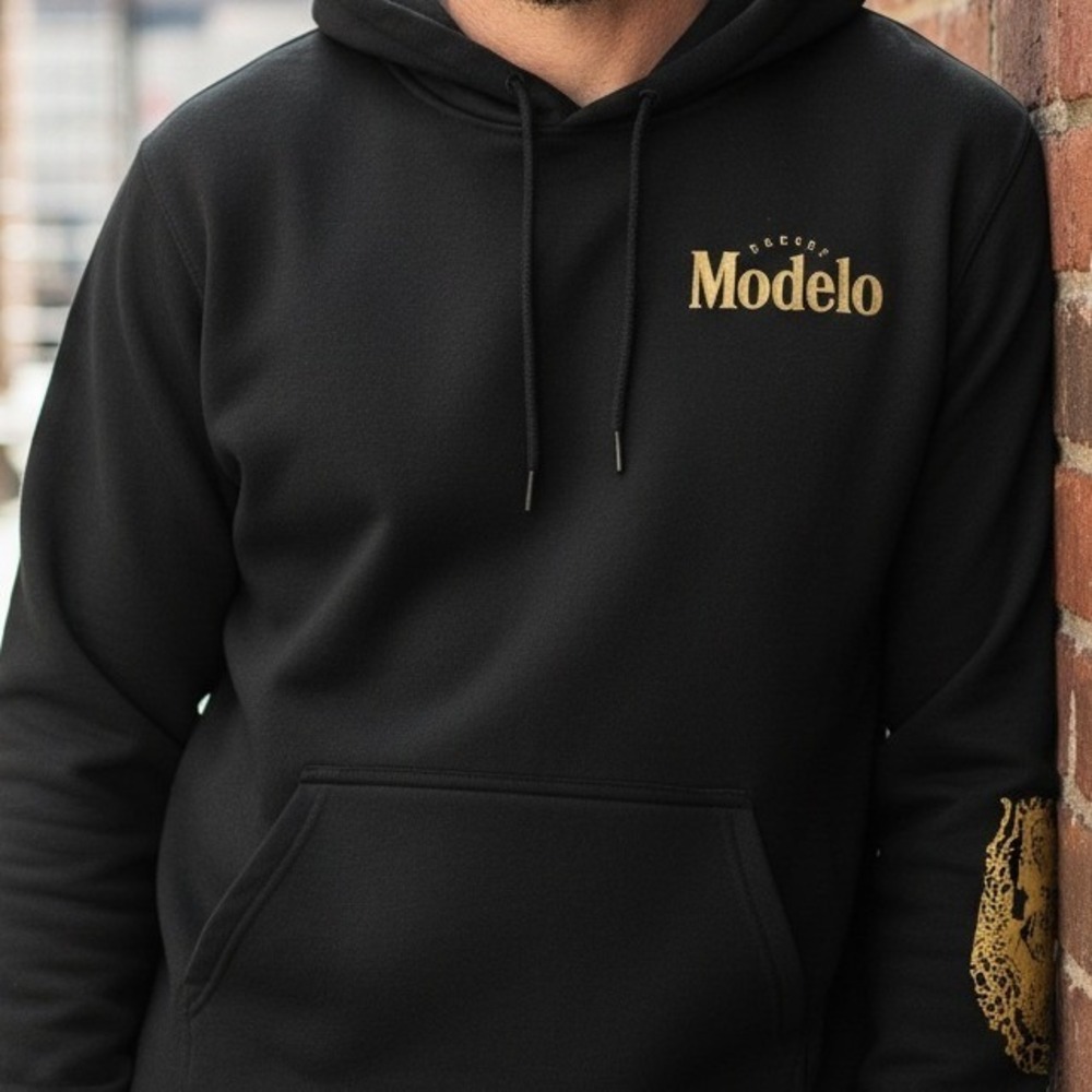 Modelo | Cerveza | Black Hoodie | Mens‎ | Pullover Sweatshirt | S